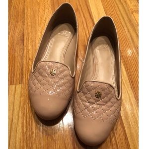 Tory Burch Pale Pink Quilted Loafers